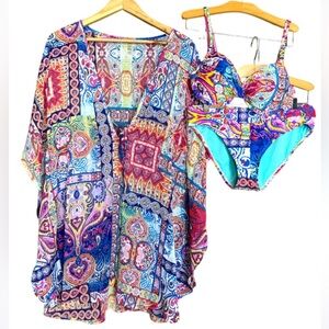 Bleu Rod Beattie The New Cool bikini - Size 8 with matching coverup - Medium